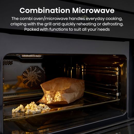Hisense Hi8 BlackLine BIM4AH8UKWF Wifi Connected Built In Compact Electric Single Oven with Microwave Function - Jet Black - Annotation - Combination microwave shot