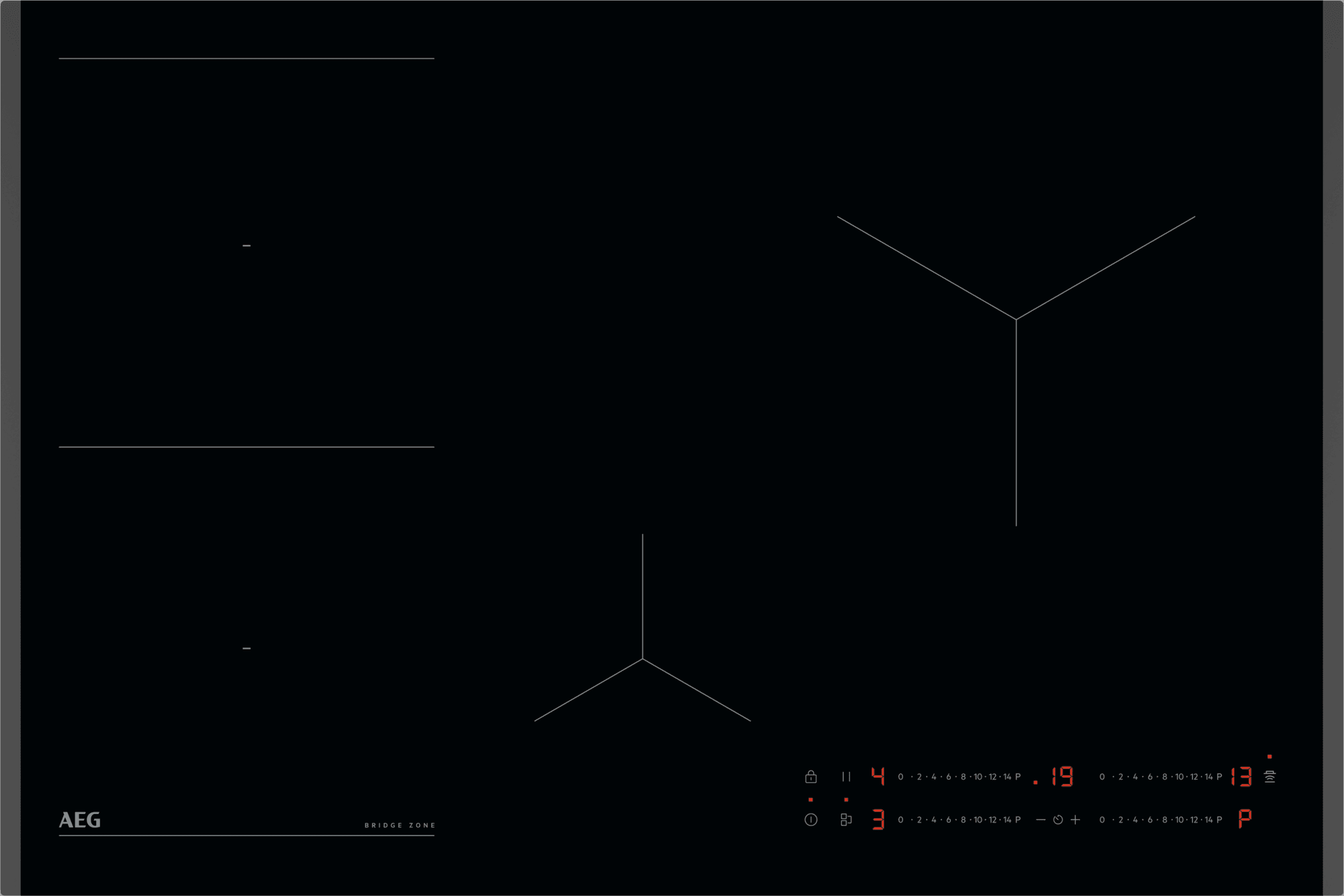 Image of AEG 6000 Bridge TO84IB00FB 78cm Induction Hob - Black, Black