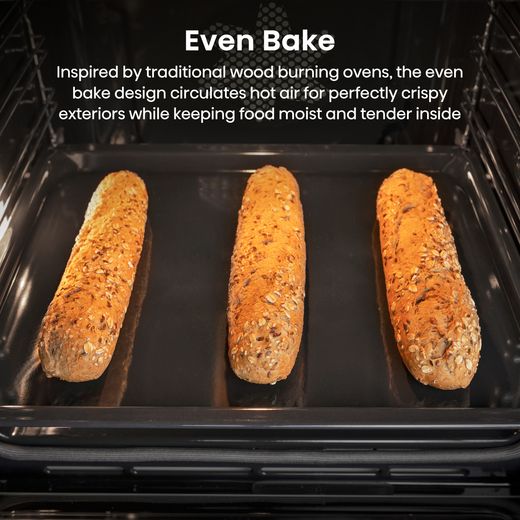 Hisense Hi6 BlackLine BIM45342ADBGUK Built In Compact Electric Single Oven with Microwave Function - Jet Black - Annotation - Even bake shot