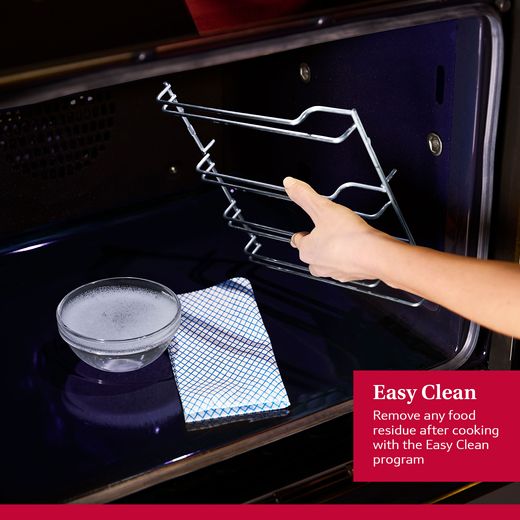 NEFF N90 Slide & Hide® Built In Electric Single Oven - Graphite - Annotation - Easy clean shot