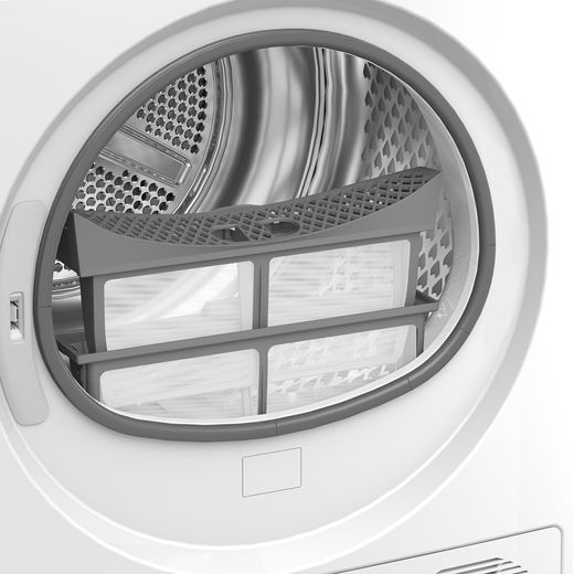 Beko BM3T3944W Heat Pump Tumble Dryer - White - Close up lint tray shot