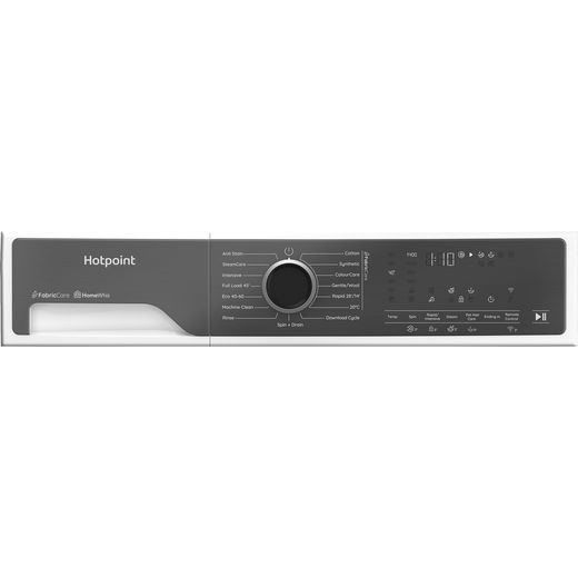 Hotpoint Fabric Care HB93WWCAREUK 9kg WiFi Connected Washing Machine with 1400 rpm - White - control panel shot