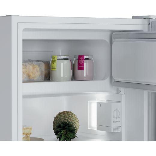 Hoover HONOQ2S58EWK 85cm High Small Fridge with Ice Box - White - Close up inside shot