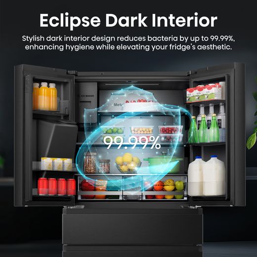 Hisense PureFlat Eclipse American Fridge Freezer - Black - Annotation - Eclipse dark interior