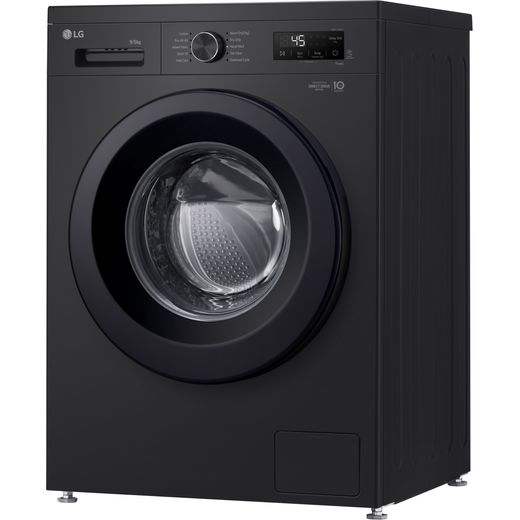 LG X10 Series ThinQ™ W4X1095NNK Wifi Connected 9Kg / 5Kg Washer Dryer with 1400 rpm - Black - Left perspective shot 