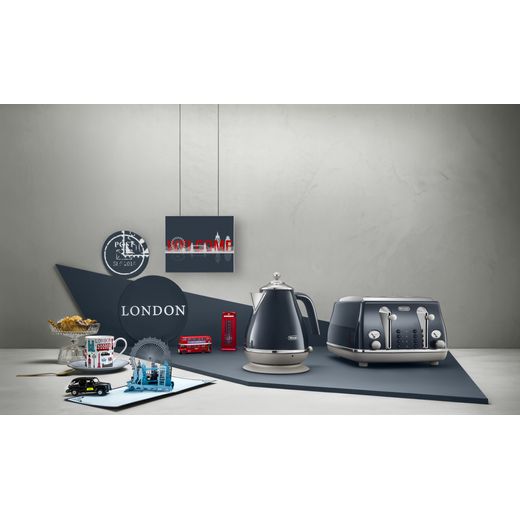 De'Longhi Icona Capitals CTOC4003.BL 4 Slice Toaster - Blue - Annotation - Collection shot 