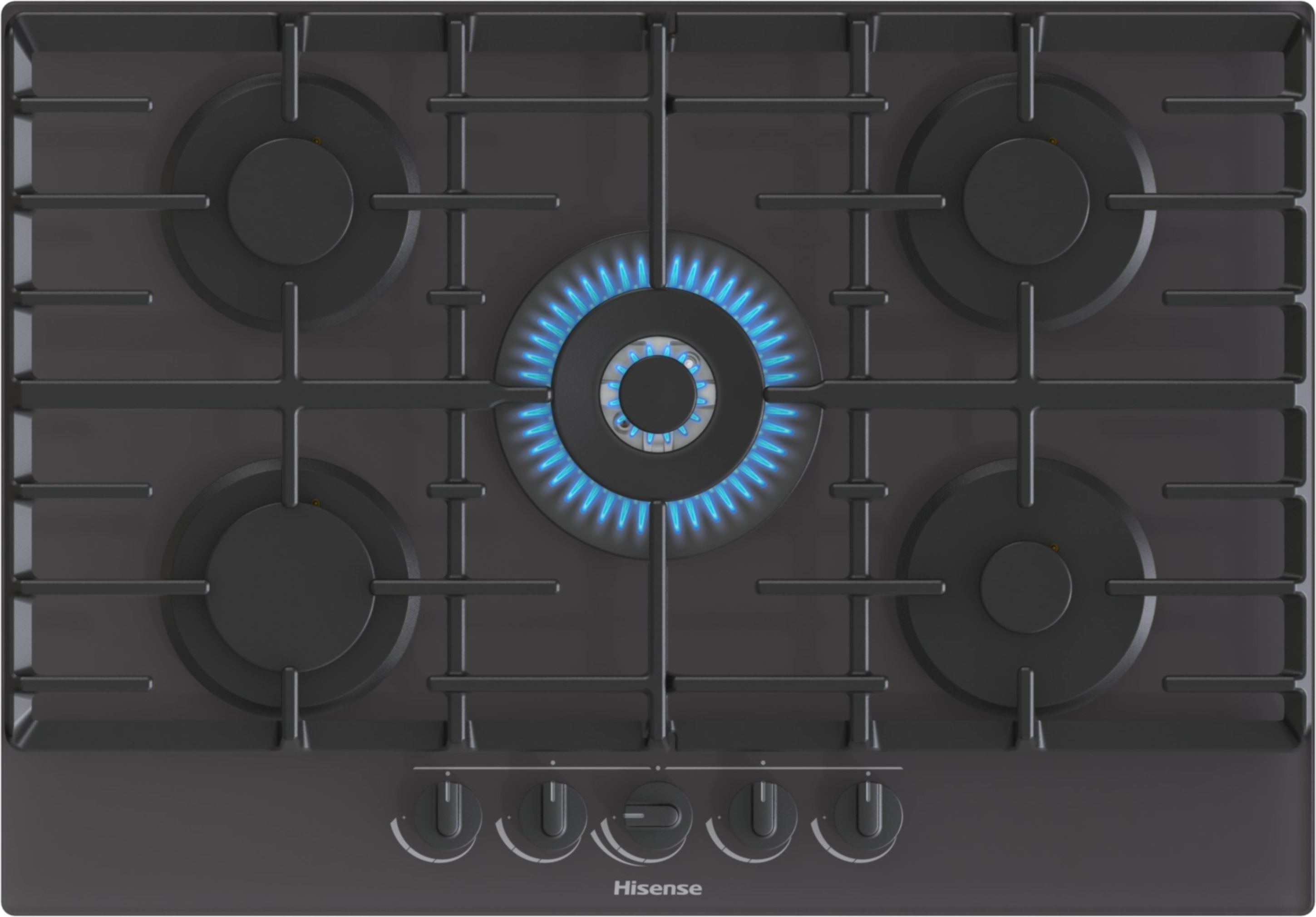 Hisense GG773B 75cm Gas Hob - Black