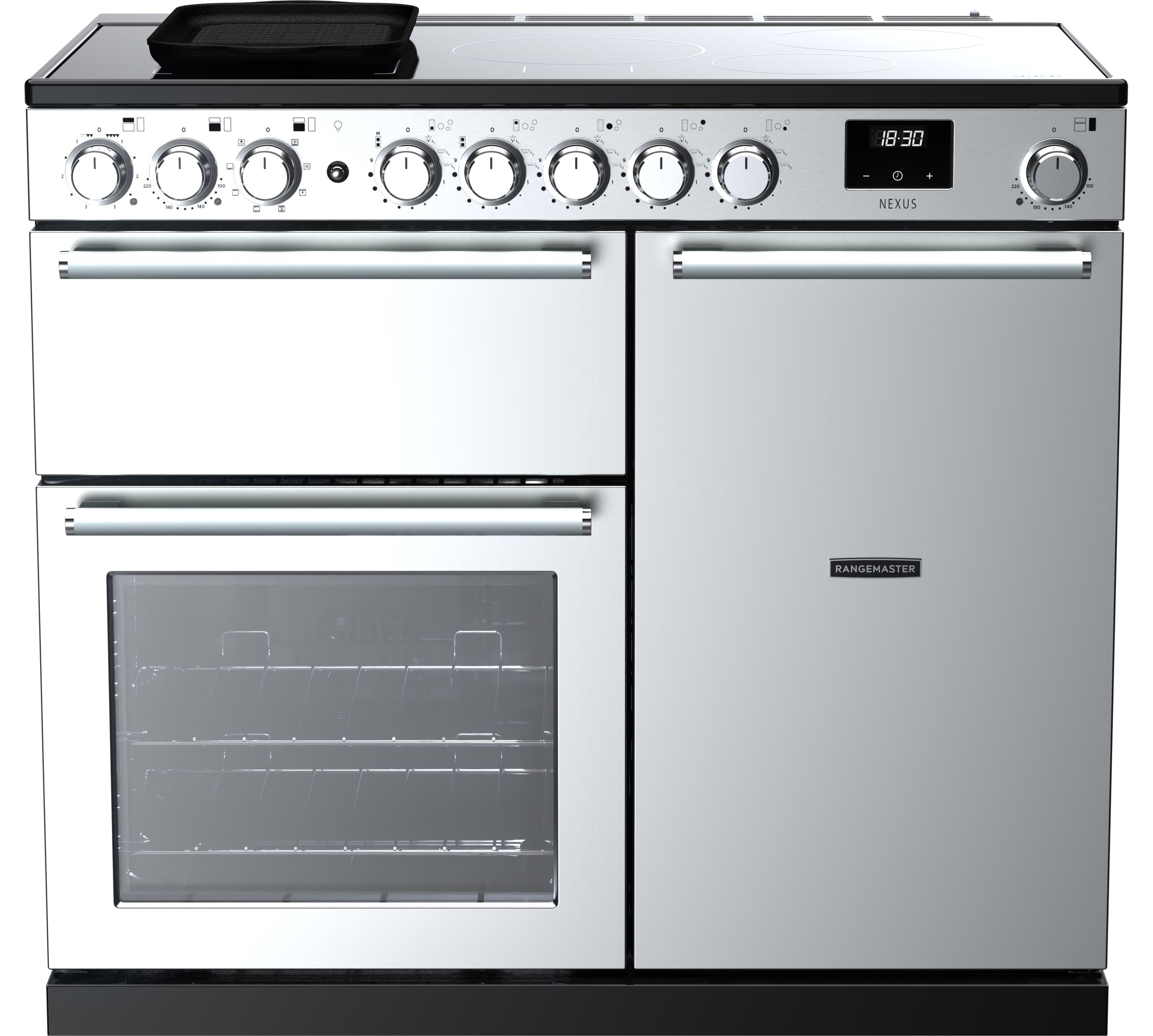 Rangemaster NEX100EISTST/CM1 100cm Electric Range Cooker with Induction Hob - Stainless Steel