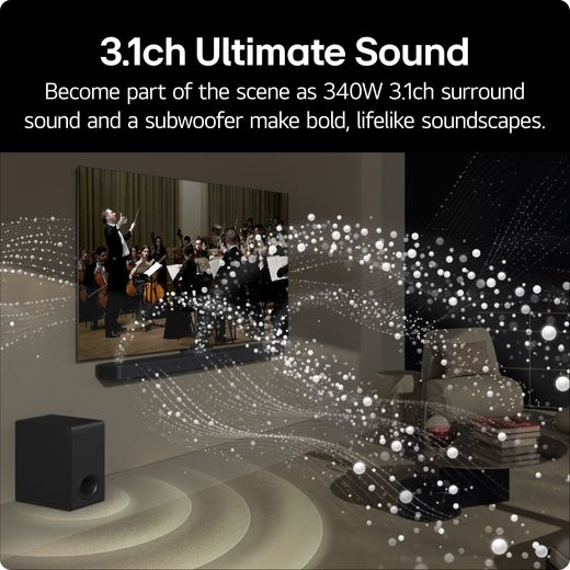 LG US60T.AGBRLLK Bluetooth 3.1 Soundbar - Black - Annotation - Ultimate sound shot 