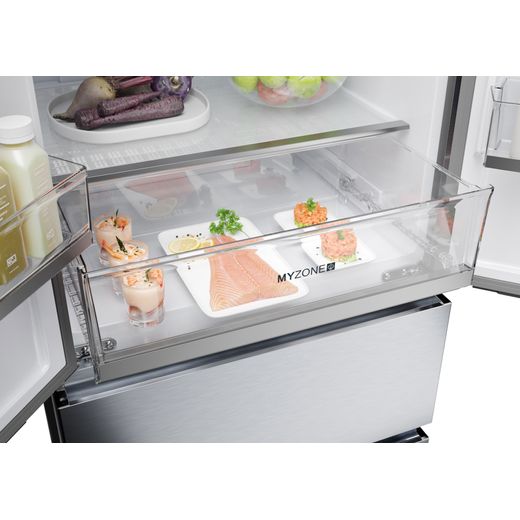 Haier FD 70 Series 5 American Fridge Freezer - Stainless Steel - Close up shot