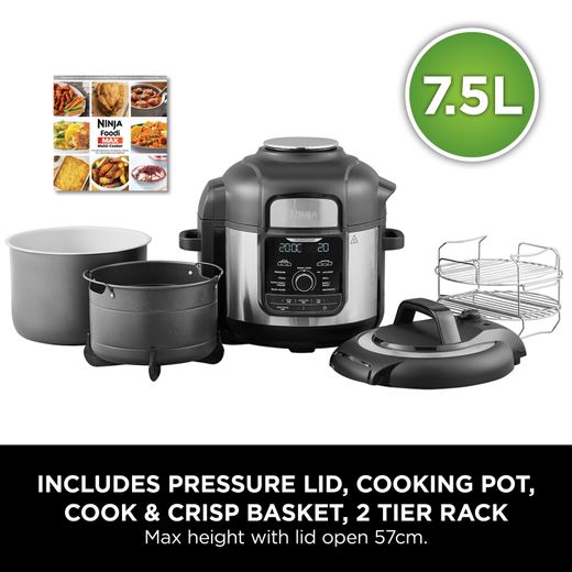 Ninja Foodi Max 9-in-1 OP500UK 7.5 Litre Multi Cooker With Air Fryer Function - Black - Annotation - Accessories