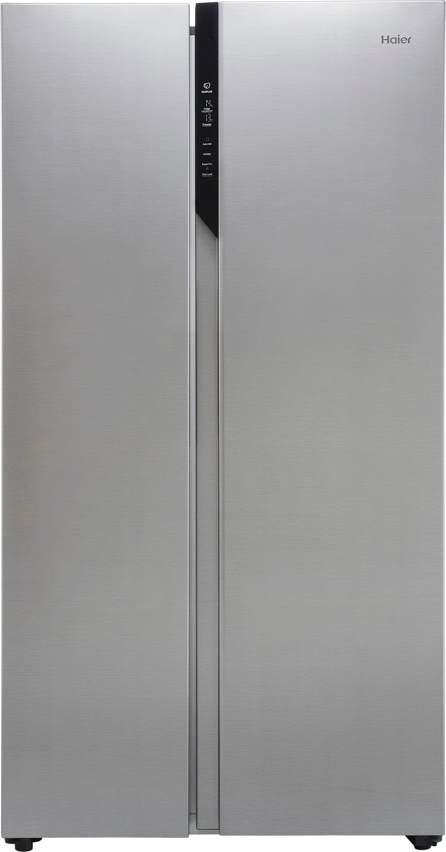 Haier HSR3918ENPG Total No Frost American Fridge Freezer - Silver - E Rated, Silver