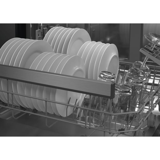 Fisher & Paykel Series 7 Fully Integrated Standard Dishwasher - Black with Fixed Door Hinge Kit - Plates in rack