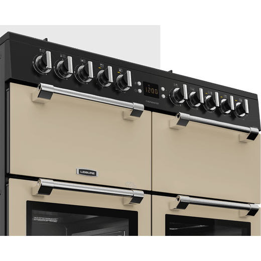 Leisure Chefmaster 100cm Dual Fuel Range Cooker - Cream - Control panel