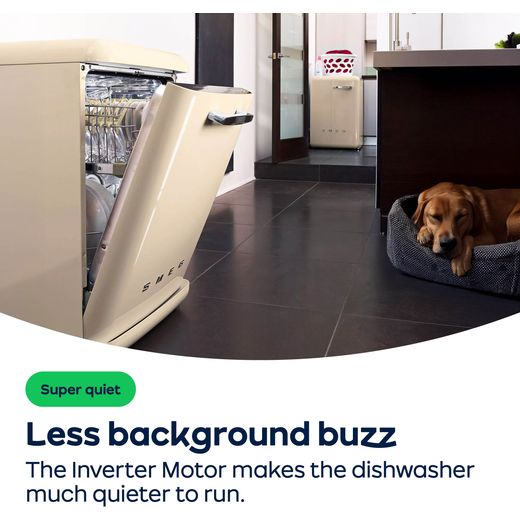 Smeg Univer sal Fully Integrated Slimline Dishwasher - Black Control Panel  - AO Annotation -Inverter-Motor