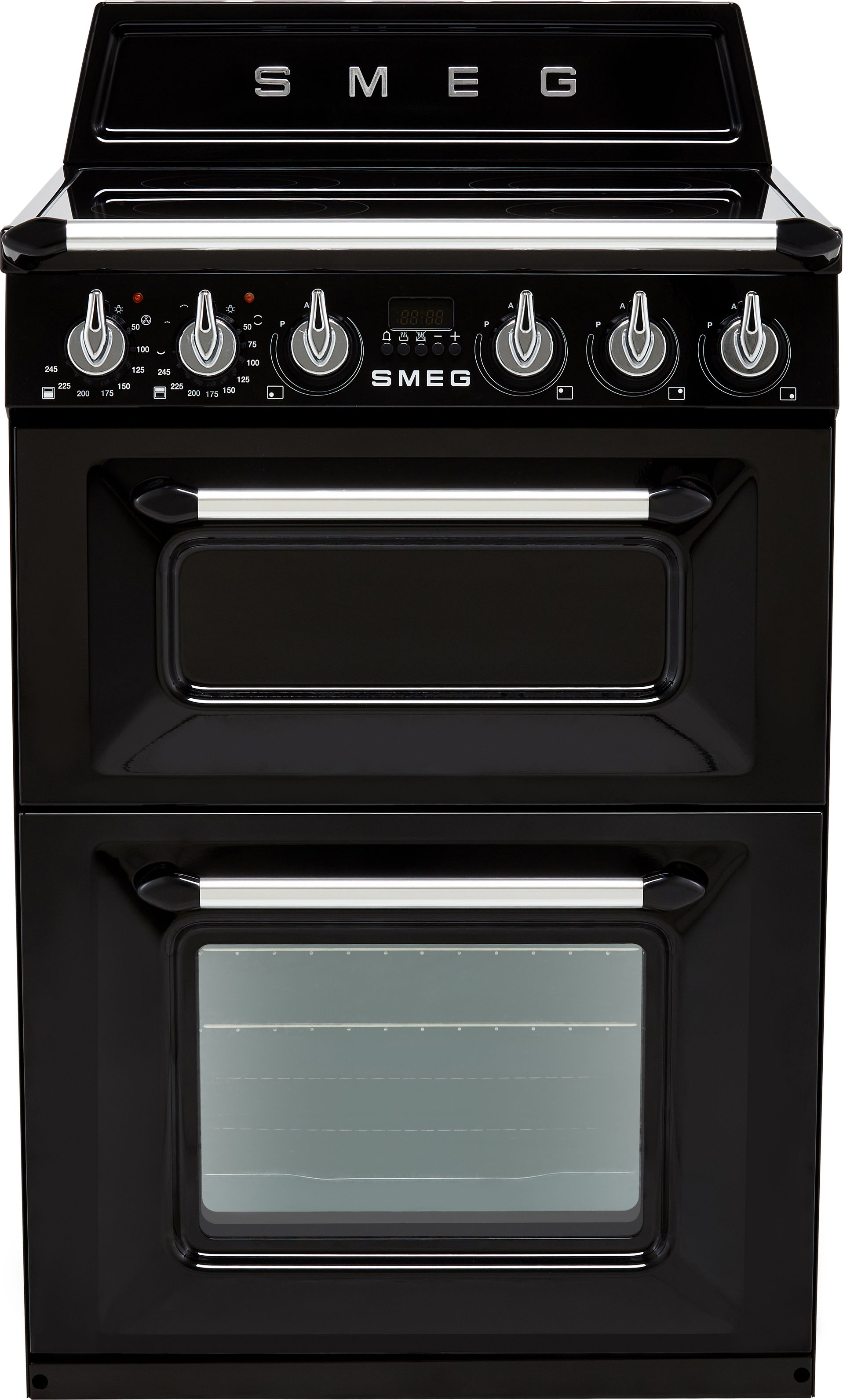 Smeg Victoria TR62IBL2 60cm Electric Cooker with Induction Hob - Black - A/A Rated, Black