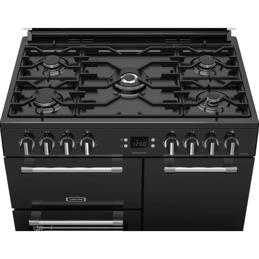 Leisure Chefmaster 90cm Dual Fuel Range Cooker - Black - Perspective shot