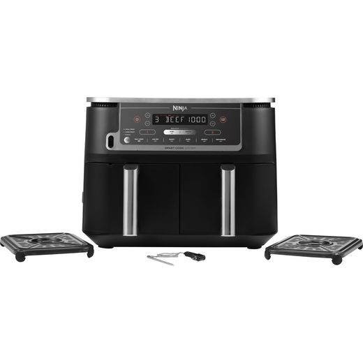Ninja Foodi Max Dual Zone AF451UK Air Fryer - Black - Exploded accessories shot