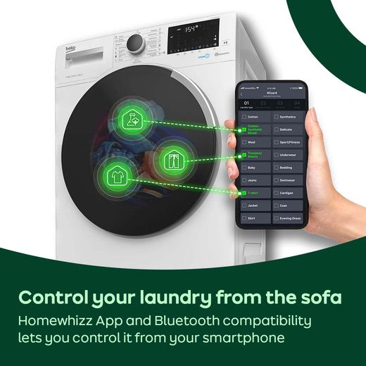 Beko SteamCure RecycledTub® 8Kg / 5Kg Washer Dryer - Graphite - Annotation - Homewhizz