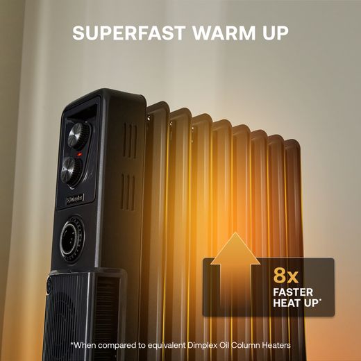 Dimplex Oil Free Radiator 2400W - Anthracite - Annotation - Warm up shot