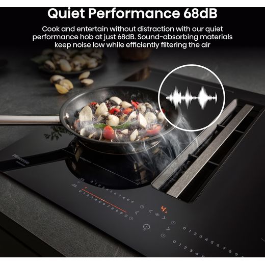 Hisense Hi6 HEH8432BSCWF Venting Induction Hob - Black - Annotation - Low noise shot