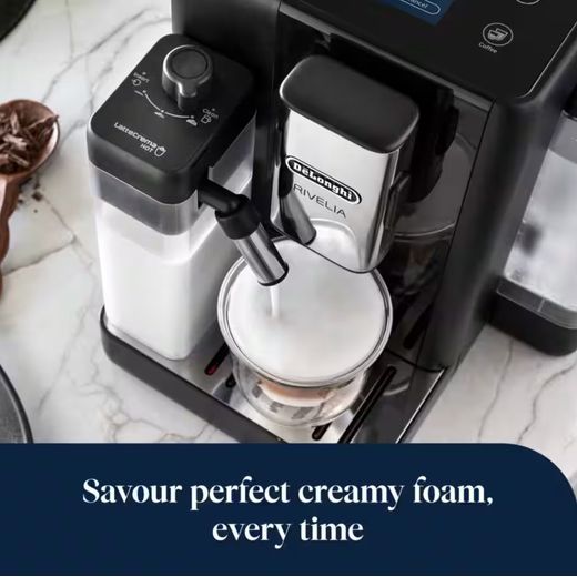 De'Longhi Rivelia EXAM440.55.B Bean to Cup Coffee Machine - Black - Annotation - Creamy foam