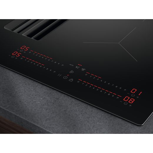 AEG TCH74B01CB 949598097 Induction Hob - Black - Close up hob in counter top shot