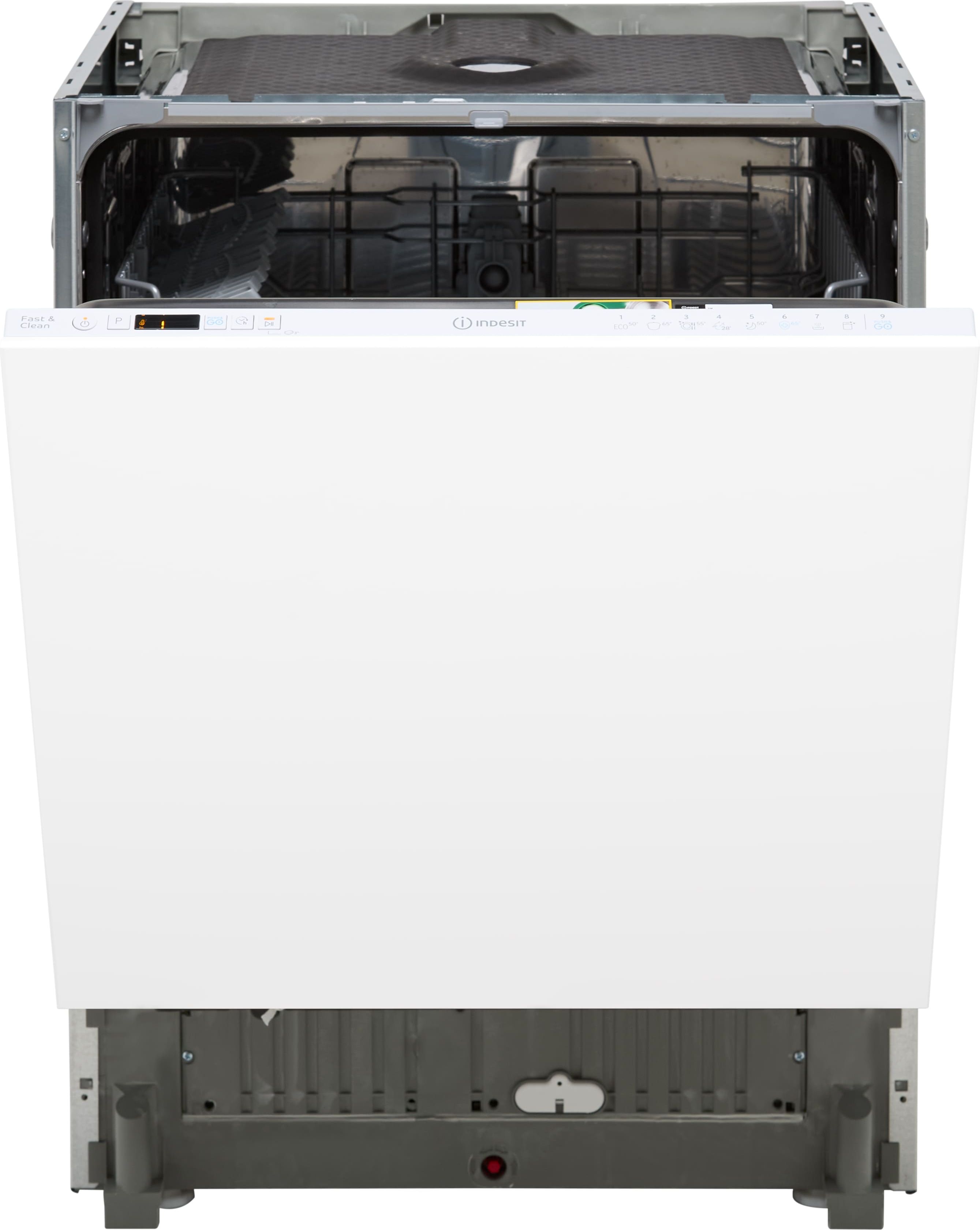 Image of Indesit D2IHD526UK Fully Integrated Full Size Dishwasher - White Control Panel with Fixed Door Hinge Kit - E Rated, White