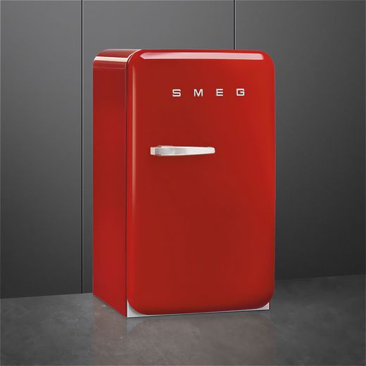 Smeg 50s Style Right Hand Hinged Home Bar FAB10HRRD6 97cm High Fridge - Red - Mini fridge in room shot