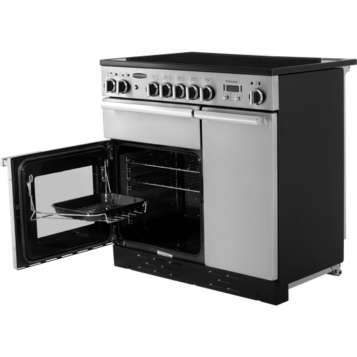 Rangemaster Professional Plus 90cm Electric Range Cooker with Induction Hob - Stainless Steel