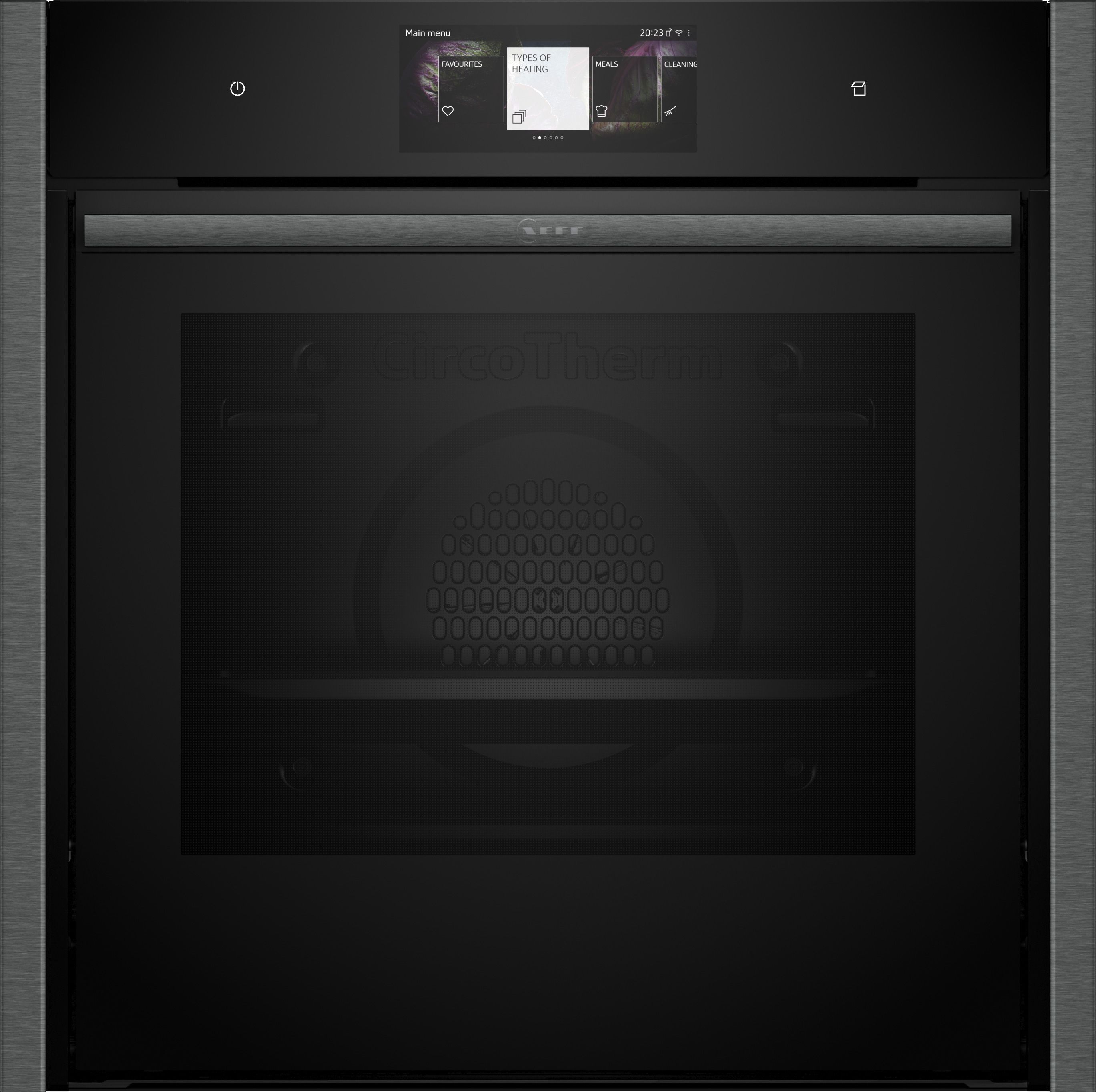 NEFF N90 Slide&Hide B64VT73G0B Wifi Connected Built In Electric Single Oven and Pyrolytic Cleaning - Graphite - A+ Rated, Silver