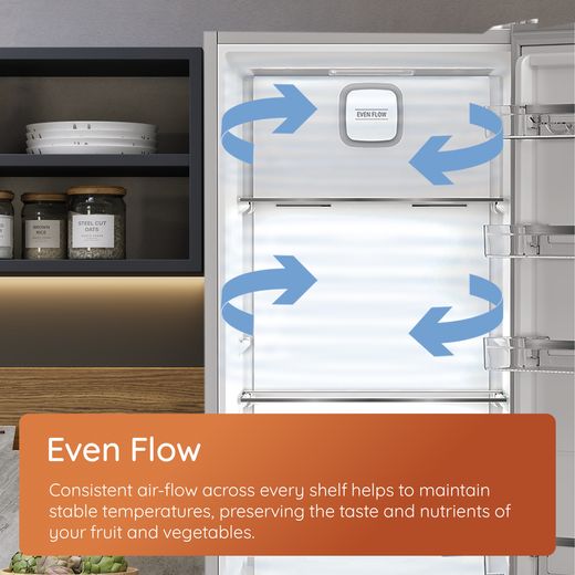 Hotpoint HPKF 6353 XP4UK 192cm High 50/50 No Frost Fridge Freezer - Silver - Annotation - Even flow shot