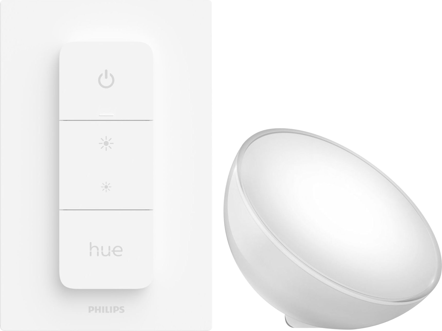 Philips Hue Go White & Colour Smart LED Lamp and Dimmer switch - White, White