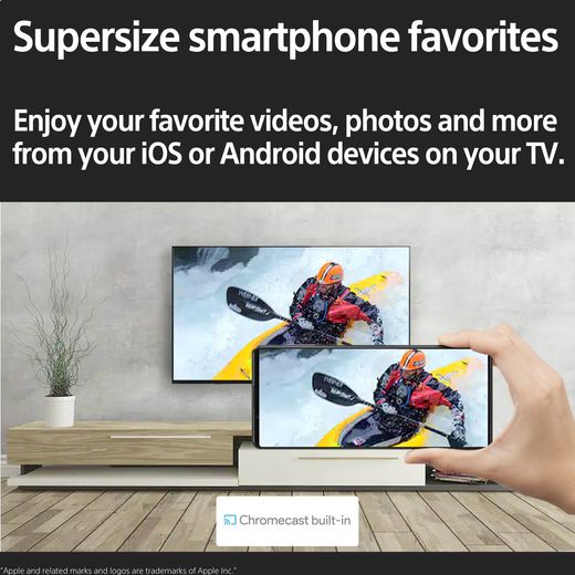 Sony Bravia W800 32" 720p HD Ready Smart Android TV - Annotation - Supersize smartphones shot