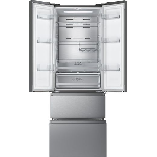 Hisense PureFlat American Fridge Freezer - Stainless Steel - Front with door open shot 