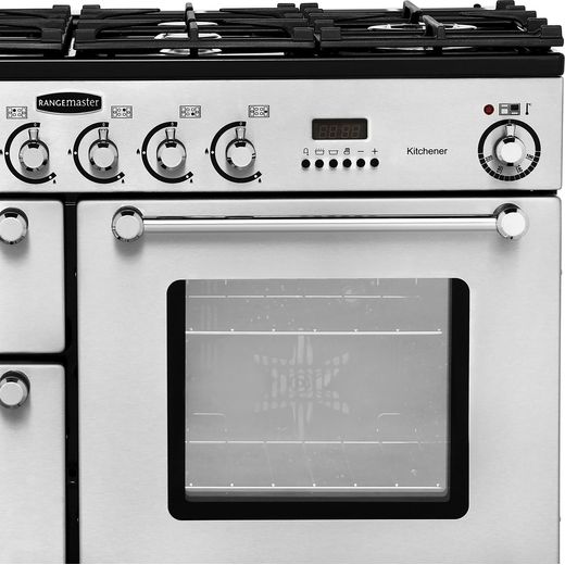 Rangemaster Kitchener KCH110DFFSS/C 110cm Dual Fuel Range Cooker - Stainless Steel / Chrome