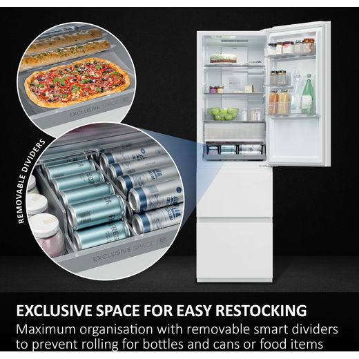 Haier 3D 55 Series 3 HTR3518ENMWK 185cm High 60/40 No Frost Fridge Freezer - White - Annotation -