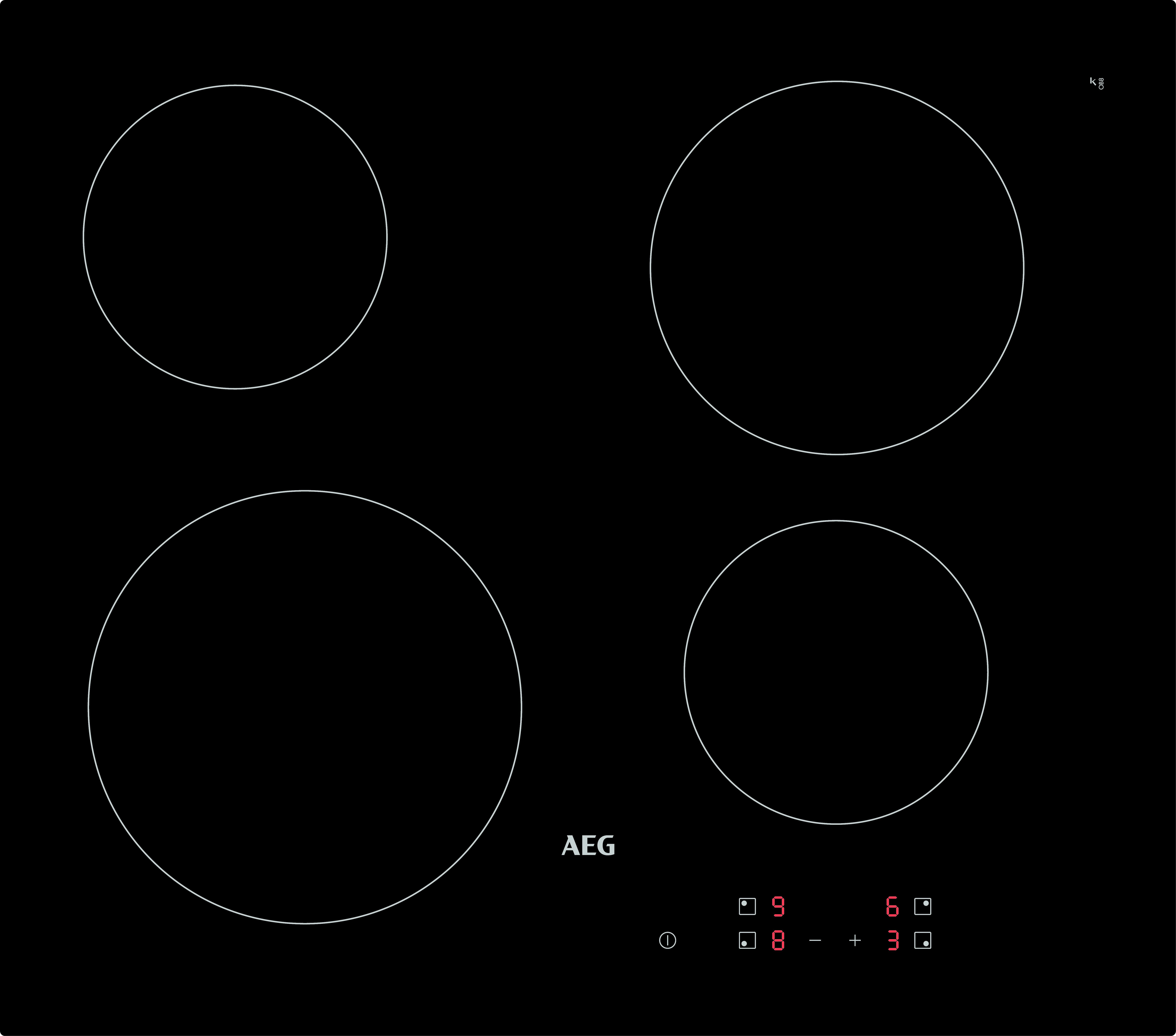 Image of AEG 3000 Series HRX64300CB 59cm Ceramic Hob - Black, Black