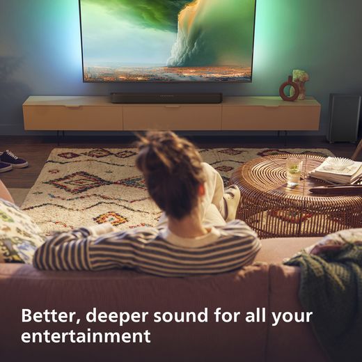 Philips TAB5309/10 Bluetooth 2.1 Soundbar - Grey - Annotation - Better deeper sound
