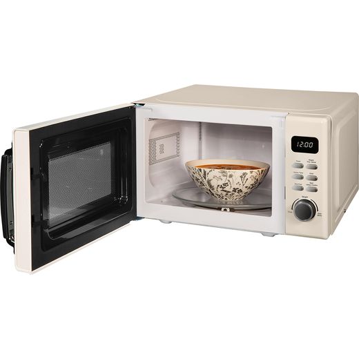 Russell Hobbs RHM2026C 26cm High, Freestanding Small - Cream - Left perspective with door open shot 