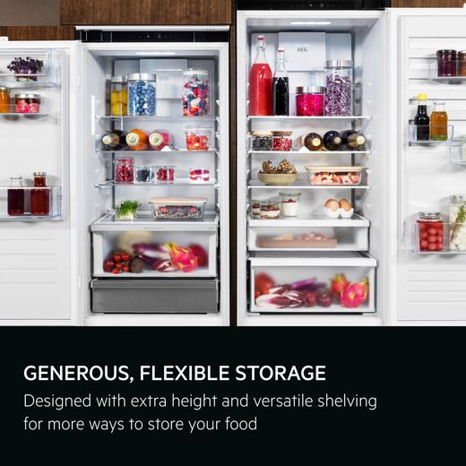 AEG NSC8M192DS 188cm Integrated Frost Free Fridge Freezer - White - Annotation - flexible storage shot