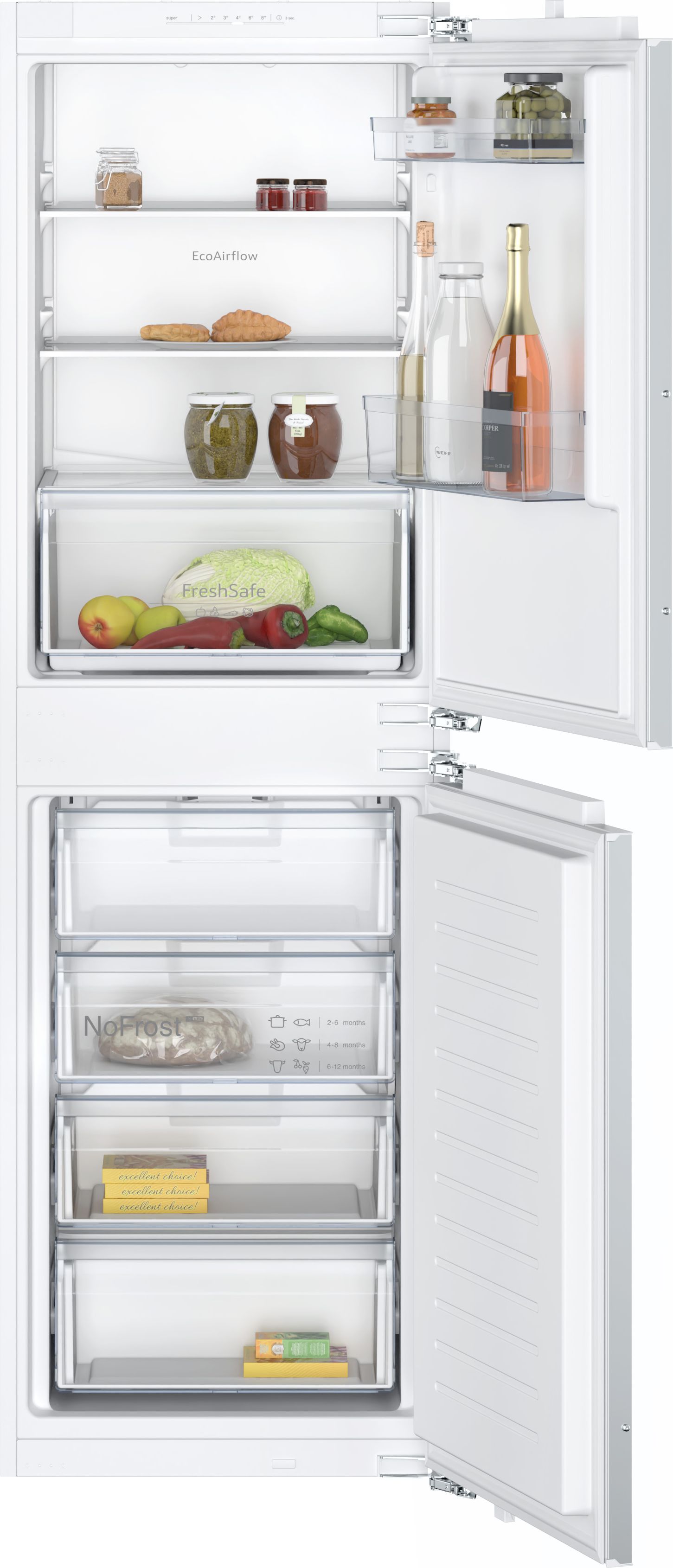 NEFF KI7851FE0G Built-in Fridge Freezer - White - 249L Total Capacity
