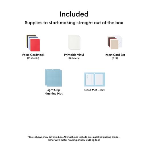 Cricut Explore 5 Smart Cutting Machine - Taupe - Annotation - What's included