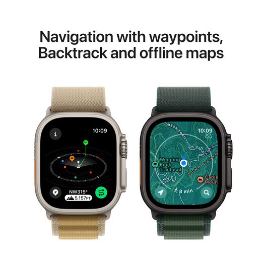 Apple Watch, GPS - Dark Green Alpine Loop - Large - Annotation - Navigation