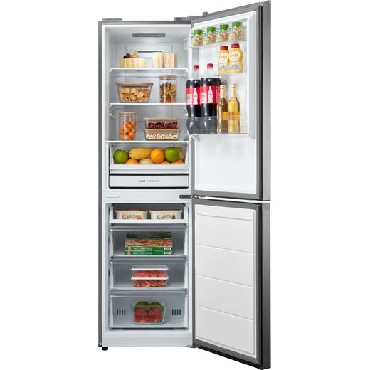 Midea 60/40 Frost Free Fridge Freezer - Silver - Doors open