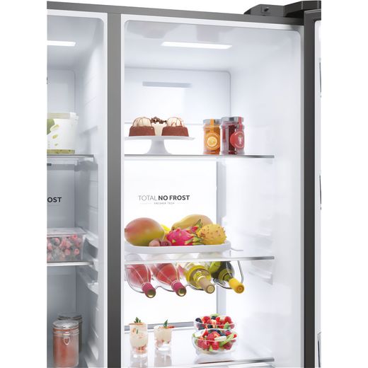 Haier American Fridge Freezer - Stainless Steel - Close up inside shot