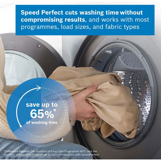 Bosch Series 6 i-Dos WGH254ARGB 10kg WiFi Connected Washing Machine with 1400 rpm - Graphite - annotation - speed perfect shot