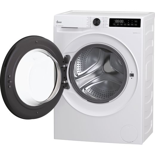 Hoover HBR 412BL10-80 HBR 412BL10-80 12kg Washing Machine with 1400 rpm - White - left perspective with door open shot