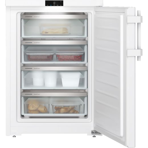 Liebherr Under Counter Freezer - White - Right perspective with door open shot