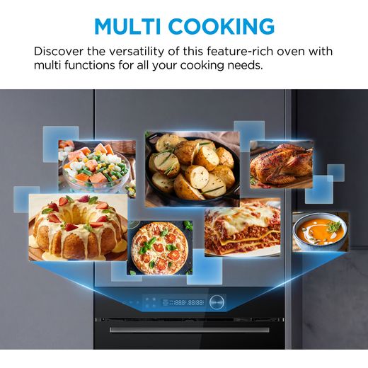 Midea Xpress Fry MBO7NP30E4-BK Wifi Connected Built In Electric Single Oven - Black - Annotation - Multi cooking